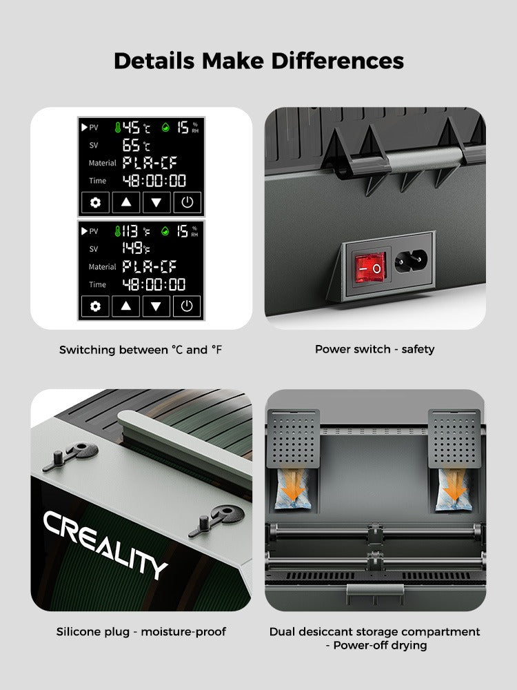 Creality Space Pi 耗材烘乾盒 Plus | 雙盤雙孔烘乾盒 | 官方授權正品