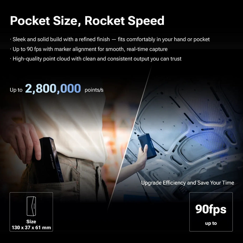 SHINING 3D EINSTAR Rockit 手持式 3D 掃描器 | 工業級精度與高速掃描 [官方現貨]