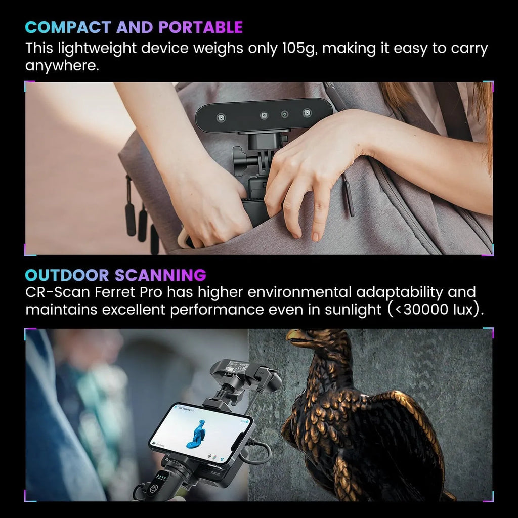 Creality CR-Scan Ferret Pro 3D 掃瞄儀 | WiFi 6 無線傳輸與防手震追蹤 | 官方授權行貨