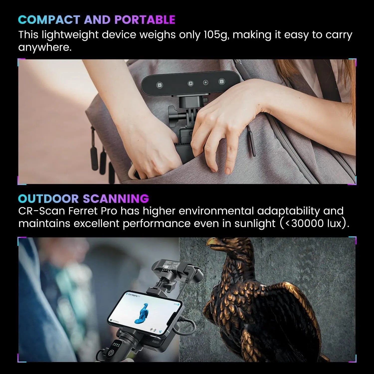 Creality CR-Scan Ferret Pro 3D 掃瞄儀 | WiFi 6 無線傳輸與防手震追蹤 | 官方授權行貨
