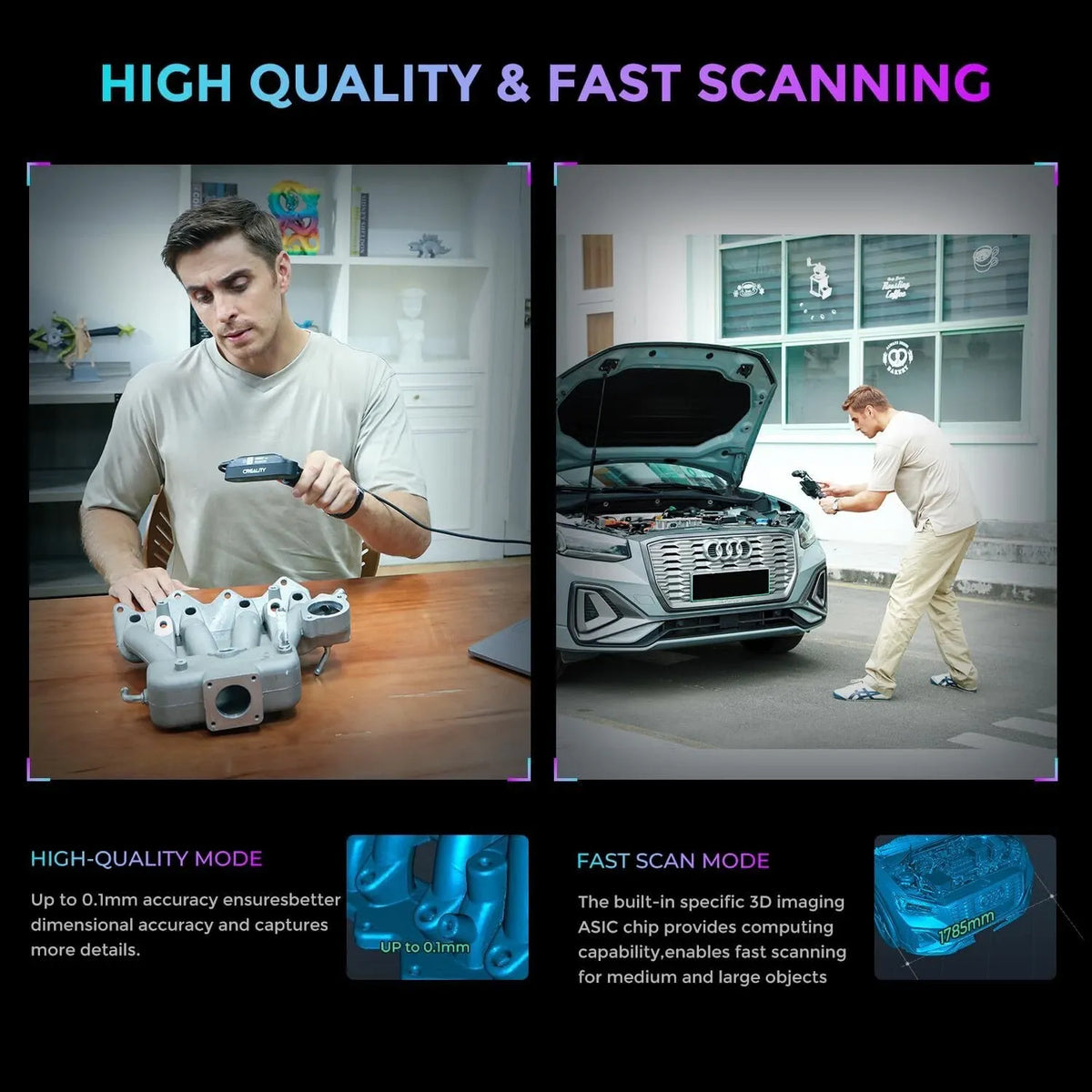 Creality CR-Scan Ferret Pro 3D 掃瞄儀 | WiFi 6 無線傳輸與防手震追蹤 | 官方授權行貨